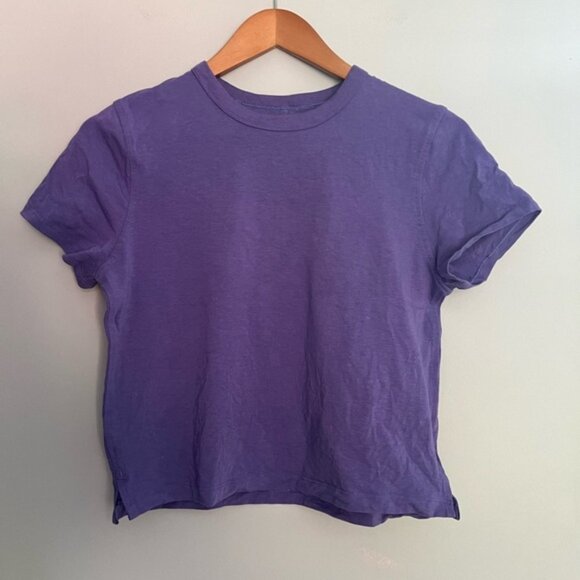 Lululemon Classic Fit Short Sleeve Shirt Cotton Blend Charged Indigo Size 4 - Picture 1 of 3